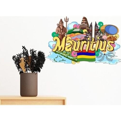 Seven Coloured Earth Mauritius Graffiti Removable Wall Sticker Art Decals Mural DIY Wallpaper for Room Decal