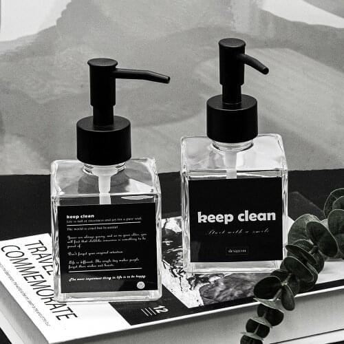200ml Glass Soap Dispenser Home Hotel Bathroom Hand Washing Bottle Nordic Kitchen Lotion Liquid Detergent Sub-bottle