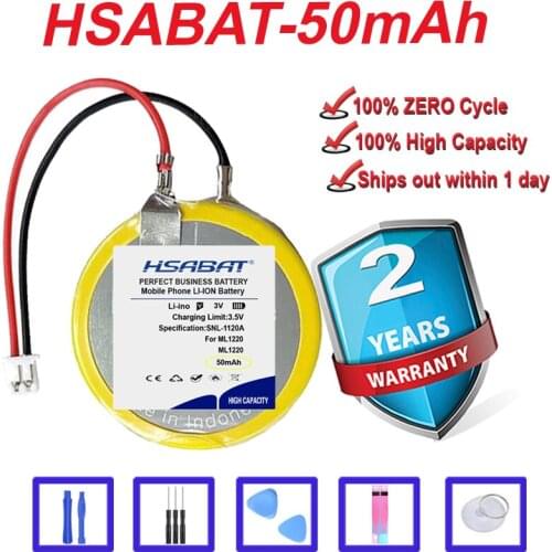 Top Brand 100% New 50mAh ML1220 1220 3V Battery for rechargeable button cell in stock