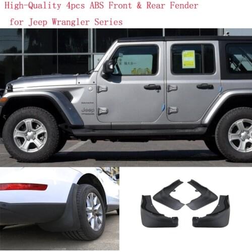 High-Quality 4pcs ABS Front & Rear Fender for Jeep Wrangler Series Car Mud Flaps Splash Guard Mudguard Mudflaps Accessories