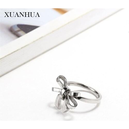 XUANHUA Stainless Steel Jewelry Woman Charm Bow-Knot Rings For Women Vogue 2019 Jewellery Accessories Bohemian Free Shipping