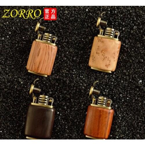 Zorro Red sandalwood material brass type smoking igniter windproof metal kerosene gasoline Petroleum oil cigarette lighter gift