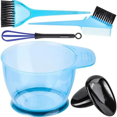 1 Set Hair Dye Bowl Brush Set Hair Coloring Dyeing Kit with Ear Caps Dye Mixer Hair Tint Dying Coloring Applicator Salon Tools