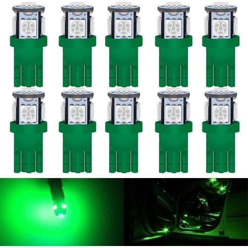 10pcs 194 T10 501 W5W 168 2825 Green LED Light 12V Car Interior and Exterior Map- Dome-License Plate-Dashboard Side Marker Light