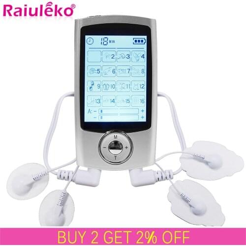 16 Modes Dual Output Unit Pulse Muscle Stimulator Acupuncture TENS Digital Meridian Massager EMS Physiotherapy Device Fat Burner