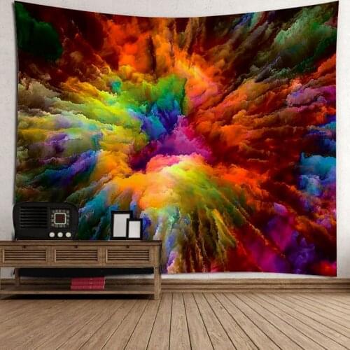 2021 Hawkalice Fireworks Tapestry Mysterious Cosmic Galaxy Tapestry Wall Hanging Colorful Fireworks Hippie Wall Tapestry