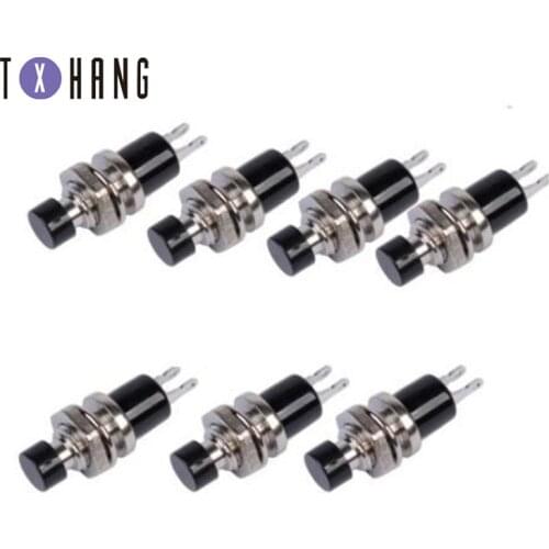 5PCS PBS-110 ON OFF Push button Red Black Blue green yellow Mini Lockless Momentary Switch