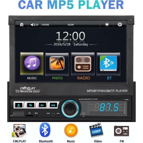 7'' Touch Screen Mirror Link Player CML-Player 1 DIN Car Autoradio Bluetooth FM AUX Auto Radio Stereo HD 1080 TF USB MP5 Player