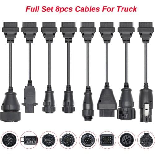 8PCS Car Cable For Scania Truck OBD OBD2 Connector Extension Cables Auto diagnostic Scanner OBD Connector Tools For OBD Scanner
