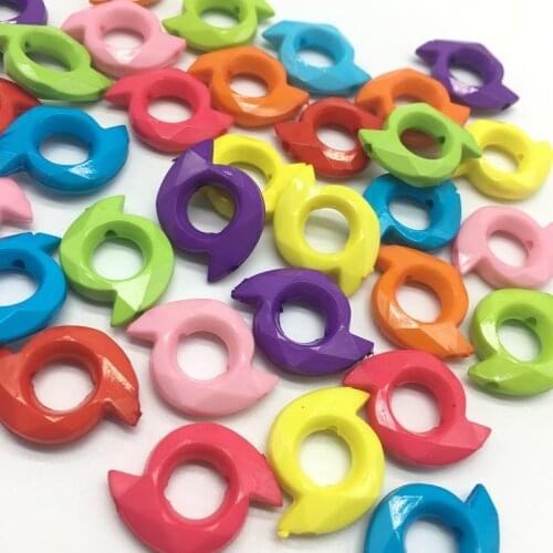 Acrylic neon colourful ring prod beads for Jewelry making DIY bracelet cyclone Childrens toys 21*5mm 65pcs/bag Meideheng
