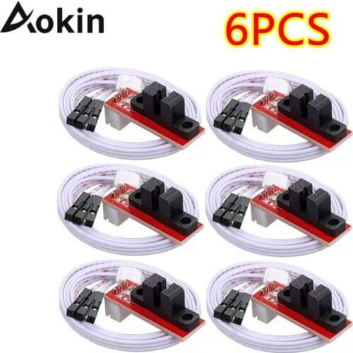 Aokin 6PCS 3D Printer Endstop Light Control Limit Optical Switch For RAMPS 1.4 With Cable