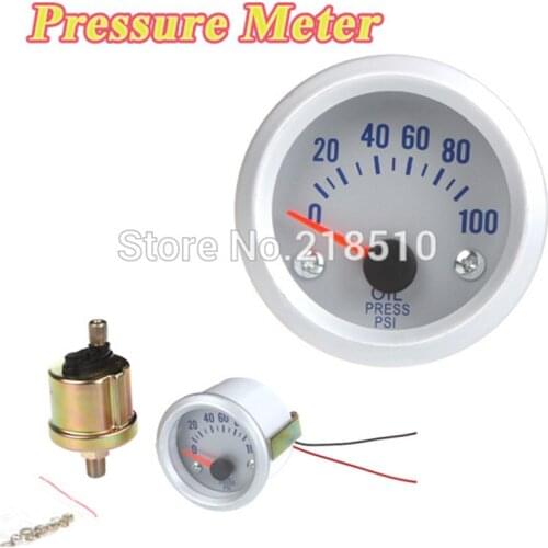 Car Oil Pressure Meter Gauge with Sensor for Auto Car 2" 52mm 0~100PSI Oil Pressure Gauge With Blue Led Light