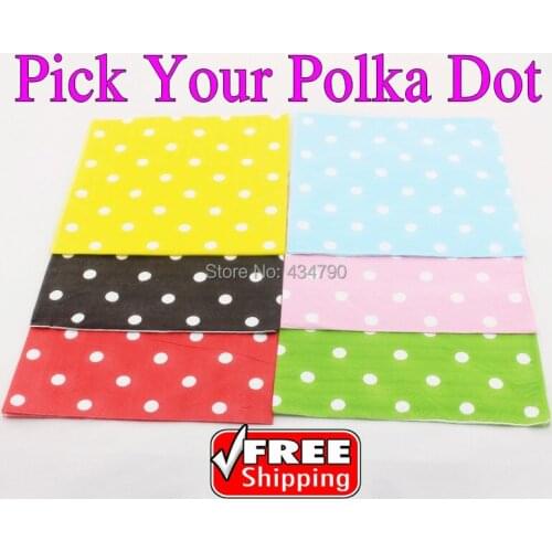 60pcs Pick 3 Colors Polka Dot Paper Napkins,Red Green Blue Pink Black Yellow,Party Serviette,Tableware,Personalized,Wedding,Bulk