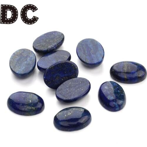 DC 10pcs/lot Natural Stone Cabochon Beads Oval Lapis Lazuli Bead Dia 10x14/13x18/18x25mm DIY Necklace Earring Jewelry Making
