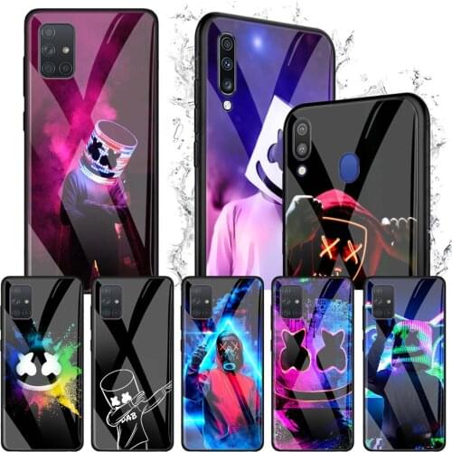 Case for Samsung Galaxy A50 A51 A70 A71 5G A10 A20 A30 A40 A11 A21 A31 A41 A81 A91 Tempered Glass Cover Luxury DJ Marshmallow