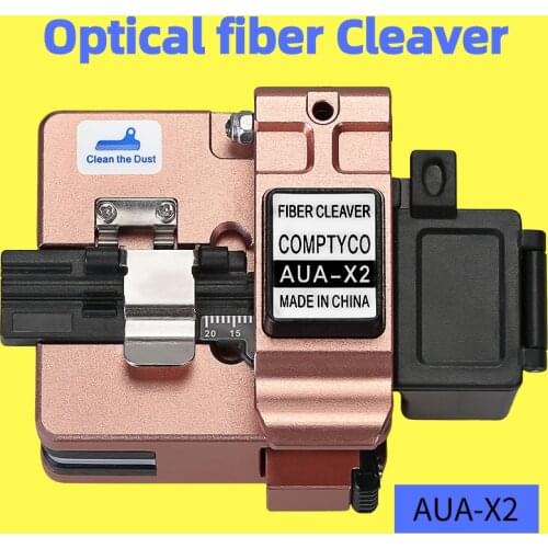 Comptyco AUA-X2 High Precision Fiber Cleaver With Waste Fiber Box,FTTH Fiber Optic Cold Connection Hot Melt Cable Cutter Tools