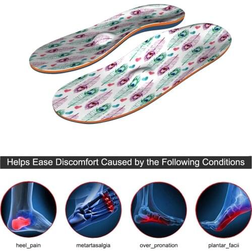 Colorful Foot Pain Arch Support Insoles Memory Foam Orthotic Inserts Flat Feet Foot Running Athletic EVA Insoles For Men Women
