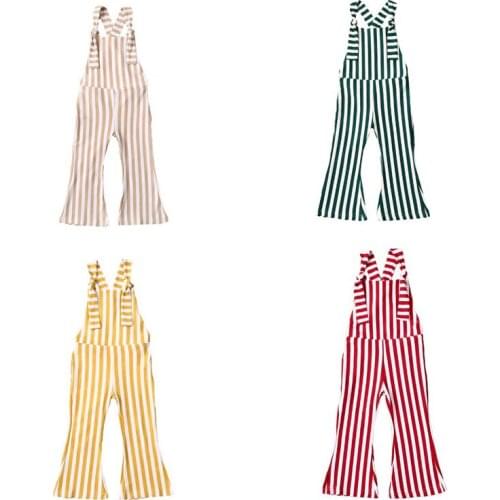 Pudcoco Fast Shipping 0-5Years New Summer Baby Girl Kids Stripe Romper Sleeveless Jumpsuit Playsuit Clothes Outfits 4Colors