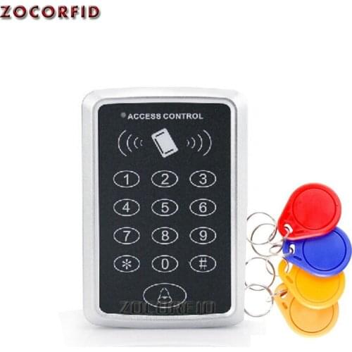 DIY RFID 125Khz ID card entry lock door Standalone Touch screen Single door access controller system +10pcs crystal keyfobs