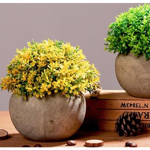 Grass Ball Fake Bonsai Simulation Potted Fresh Home Decoration Plastic Rural Grass Ball Fake Bonsai for Living Room home decor