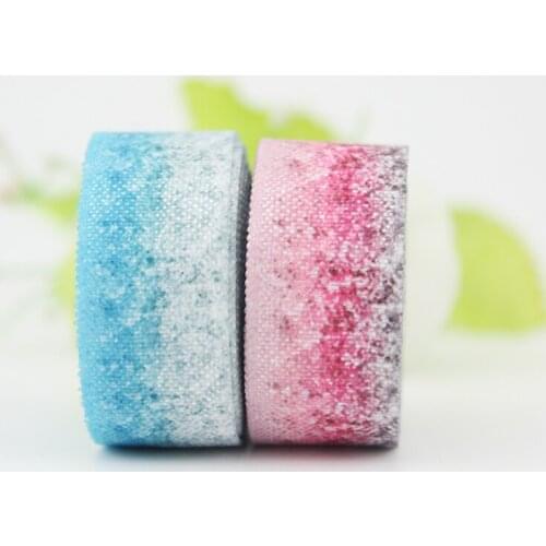 16mm pink blue gradient color not glitter 5/8" FOE fold over elastic ribbon for sewing diy elastic hair tie webbing