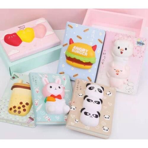 2021 Simple Kawaii Reduced Pressure Journal Diary PU Leather Notebook Decompression Vent Schedule Planner Office Stationery D40