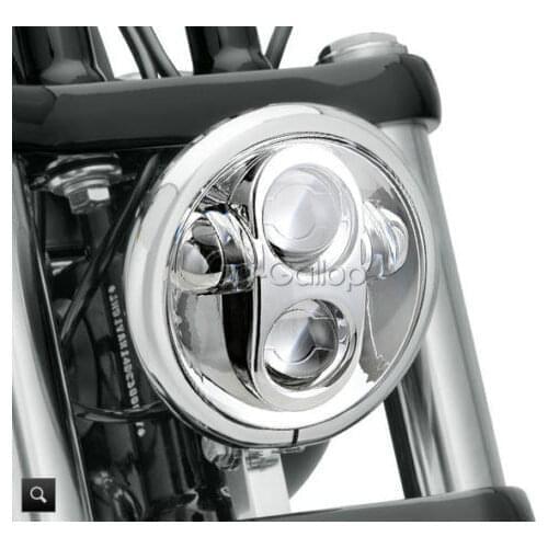 5-3/4" 5.75 Inch Chrome LED Motorcycle Headlight DRL For Harley Dyna Glide Fat Bob Street Bob Low Rider FXDB FXDWG FXDF XL883C