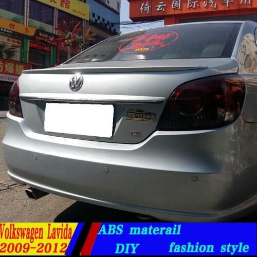 Use for volkswagen lavida spoiler lavid 2008-2012 model lip spoiler High Quality ABS Material Car Rear Wing Primer Color spoiler