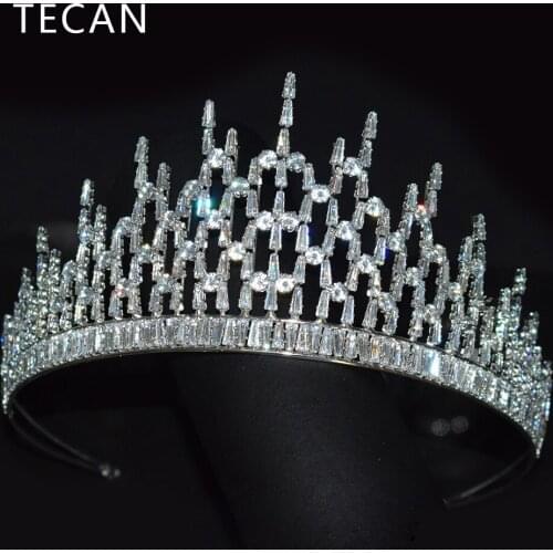 Classic Zircon Crown Bridal Headband Crown Queen Tiara And Crown Crystal Headband Party Hair Accessories for women wedding