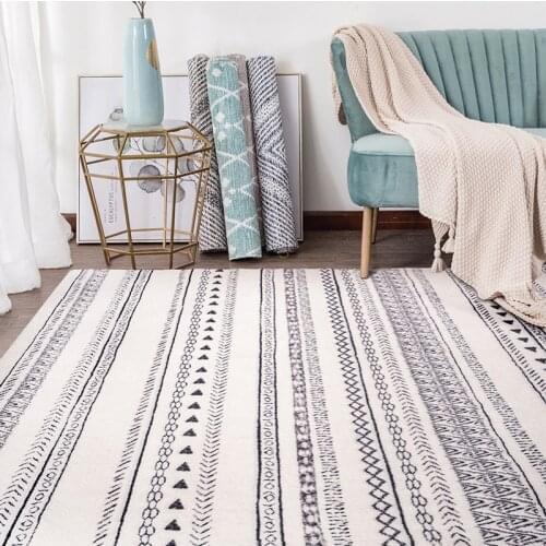Nordic Morocan Rug Black White Thick Carpet Living Room Tapis 200X300 Bedroom Rug Fluffy Bedside Warm Carpet Table Tatami Mat