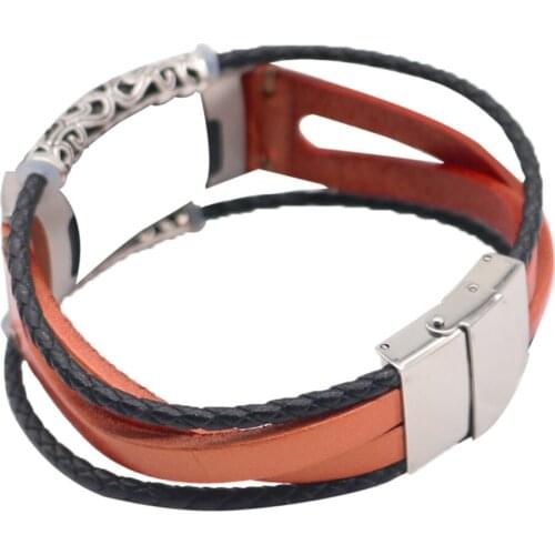 Leather Wrist Strap Replacement Sport Wristband Bracelet Band Strap Watch Strap For Fitbit Charge 3 Smart Watch Accessories