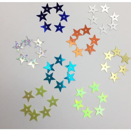 LNHOME 50g/lot 10mm Star Mix Colors Paillette Small PVC Loose Flat DIY Garment Accessories