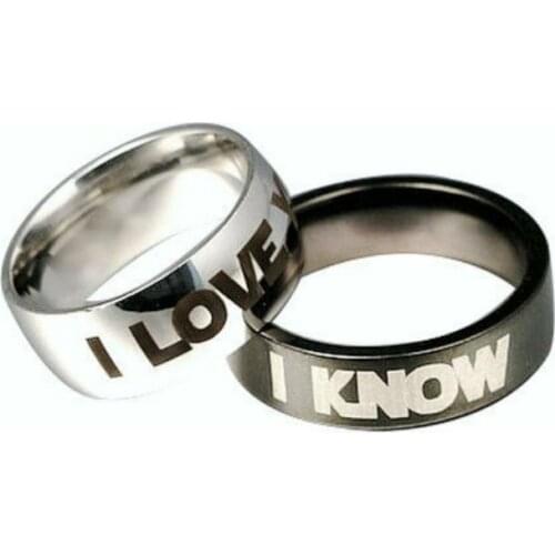 Fashion Love Titanium Steel Rings I LOVE YOU I KNOW Wedding Ring Stainless Steel Jewelry for Women Accesories Couple Loves Gift