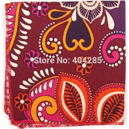 HOOYI 2019 Cotton Mens Pocket square Print Handkerchief 22X22CM