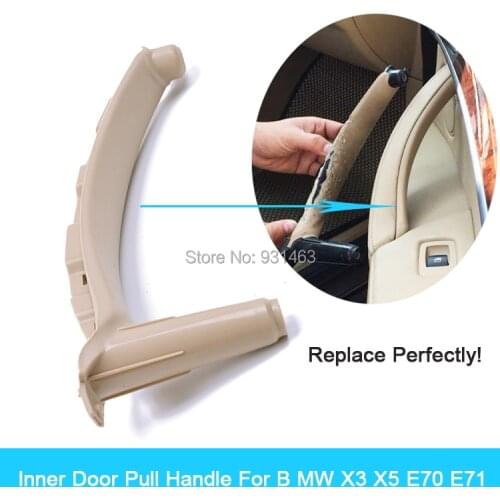 Left/Right Inner Door Panel Handle Pull Black Car Interior Door Handles trim Cover For BM W X5 X6 2007-2013 E70 E71