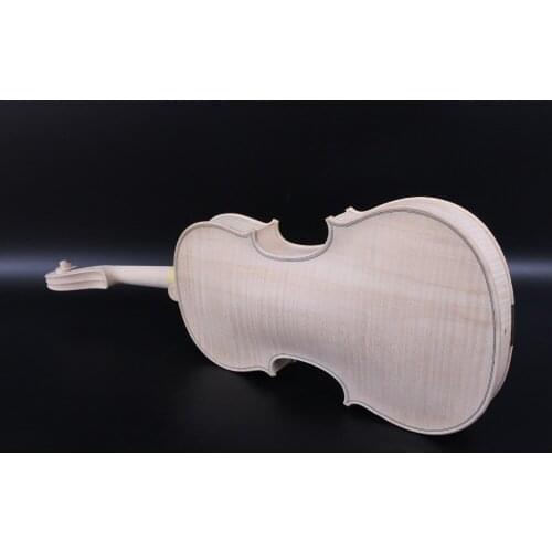 Unfinished Violin 4/4 Full Size White violin One piece flame maple Spruce wood Hand Made Violin Kit #3137