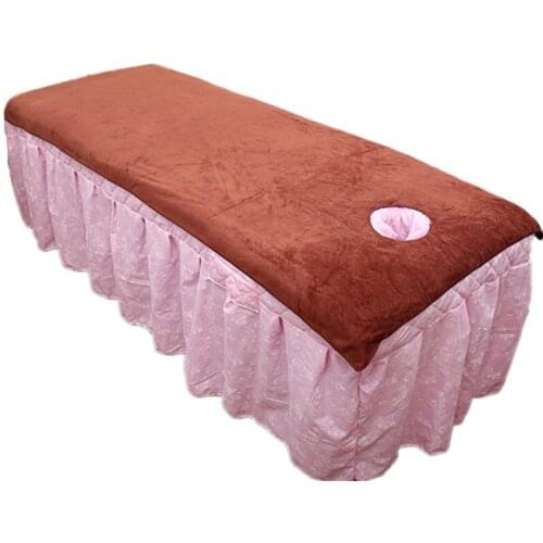 Solid Color Soft Beauty Salon Bath Towel Bed Towel with Hole Massage Bed Sheet Physiotherapy Big Towels