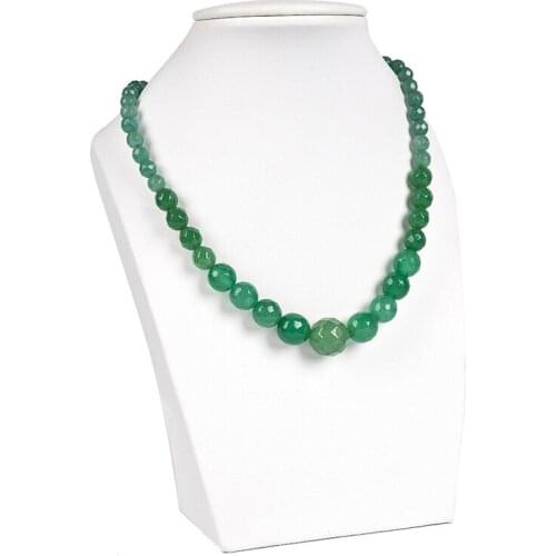 Wholesale of Natural Green 6-14mm Aventurine Chalcedony jasper Necklace Customized For Women Female 18inch Making H17