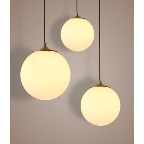 Modern nordic led glass ball lustre pendente chandelier hanging lights lighting light lumiere bedroom hanging lamp