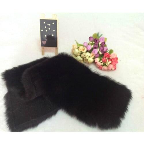 Thickened black imitation rabbit fox faux fur fabric counter collar carpet decorative high quality plush fur fabric 180x50cm