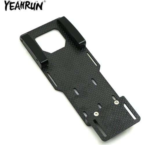 YEAHRUN RC Car Carbon Fiber Battery Mounting Plate for 1/10 RC Crawler Car Axial SCX10 II AX90046 AX90047 Upgraded Parts