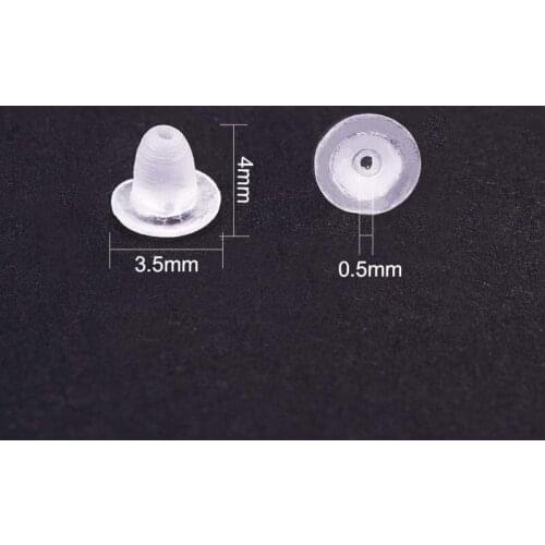 200pcs Clear Soft Plastic Earring Back Stopper Ear Plug Blocked Cap Ear Nuts Earring Backs for Jewelry Making DIY Finding