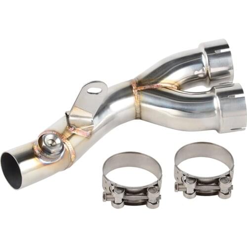 Race Exhaust Link Mid Pipe Stainless Clamp For Yamaha YZFR6 YZF-R6 YZF R6 2006 07 08 09 2010 2011 2012 2014 2015 2016 2017 2018