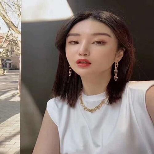 Womens Fashion U-shaped Knuckle Buckle Long Earrings S925 Sterling Silver Original Brand High Quality Jewelry Logo Gift