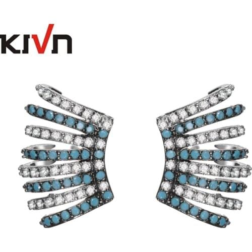 Womens Fashion Jewelry Stylish CZ Cubic Zirconia Bridal Wedding Ear Cuff Earrings for Girls Christmas Gifts 6pcs Lots Wholesale