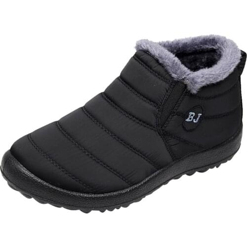 Winter Women Boots New Fashion Warm Fur Women Shoes Cotton Inside Bottom Keep Warm Waterproof Ankle Boots For Women Plus Size