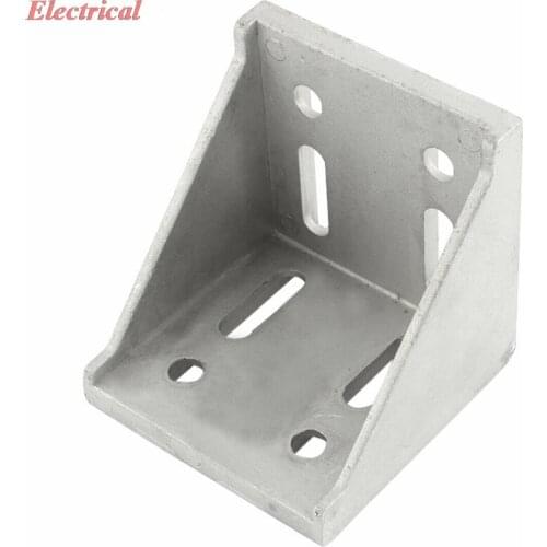 1pc Silver Tone 80mmx80mm 8 Holes Right Angled Shelf Corner Brace Angle Bracket