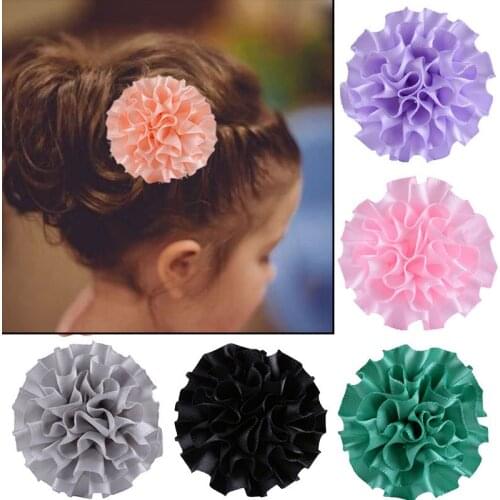 10/20PCS 5CM DIY Satin Ribbon Flowers Hair Accessories Kids Girls Fashion Handmade Head Wear For Wedding Clothing No Clips