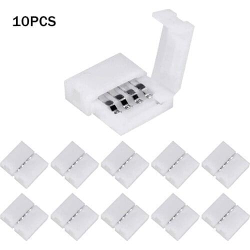 10PCS/Pack LED Strip Connector Unwired Gapless Solderless Adapter Terminal Extension 4PIN RGB Connector