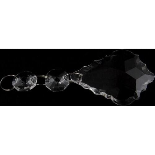 100pcs/lot ,50mm maple leaf pendant 2pcs 14mm octagon beads in crystal transparent color for crystal chandelier,curtain,wedding